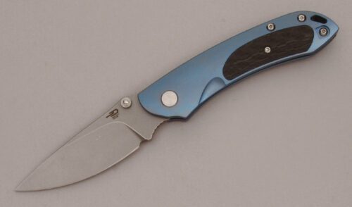 Bestech Knives Junzi Slip Joint Folder with Blue Titanium Frame handle material - Obverse Side - Item #KLC13603