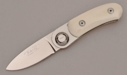 Gerber Knives Paul Series II Model 2 with Mammoth Ivory Handle Scales handle material - Obverse Side - Item #KLC13604