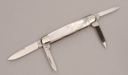 E. Bruckmann Four Blade Pen with Mother of Pearl Scales handle material - Obverse Side - Item #KLC13611