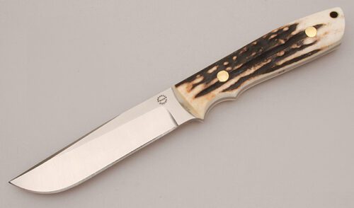 Dozier Knives Wilderness Knife with Stag Handle Scales handle material - Obverse Side - Item #KLC13618