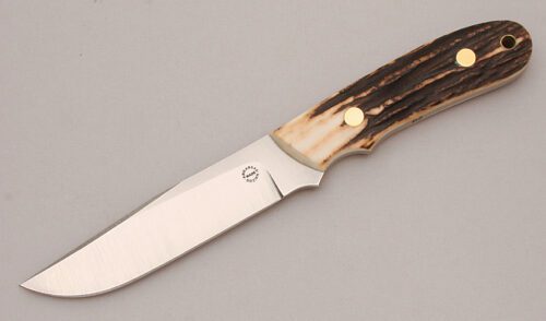 Dozier Knives Professional Guides Knife with Stag Handle Scales handle material - Obverse Side - Item #KLC13619