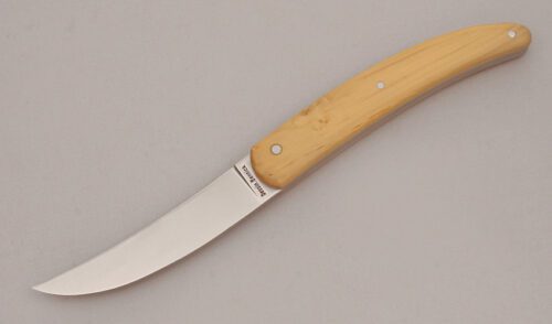 Charles Bennica Hawkbill Pruner with Boxwood Handle Scales handle material - Obverse Side - Item #KLC13621