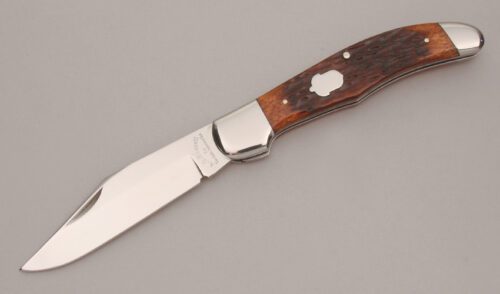 A.G. Russell KCC FH-2 Folding Hunter with Brown Jigged Bone Scales handle material - Obverse Side - Item #KLC13622