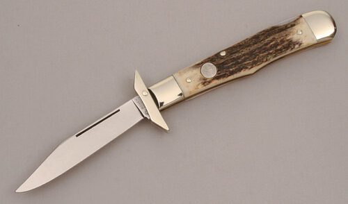 Boker Knives Swing Guard Lockback with Stag Handle Scales handle material - Obverse Side - Item #KLC13623