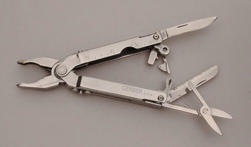 Gerber Knives Multi-Tool with Stainless Frame handle material - Obverse Side - Item #KLC13628