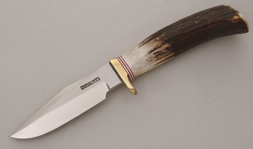 Randall Knives Model 8 Trout & Bird with India Stag Handle handle material - Obverse Side - Item #KLC13647