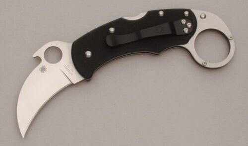 Spyderco Knives C170GP Karahawk Lockback with Black G-10 Scales handle material - Obverse Side - Item #KLC13656