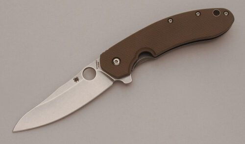 Spyderco Knives C156GPBN with Brown G-10 Scale handle material - Obverse Side - Item #KLC13660