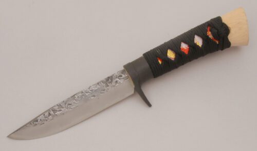 Unknown Maker Traditional Japanese Hunter with Wood & Cord Wrap Handle handle material - Obverse Side - Item #KLC13663