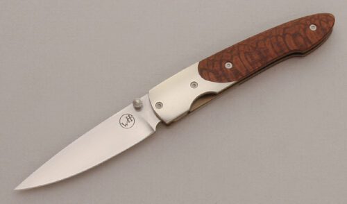 William Henry Knives White10-W Linerlock Folder with Australian Fishtail Oak Scales handle material - Obverse Side - Item #KLC13664
