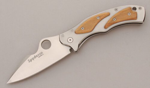 Spyderco Knives C99P Volpe Framelock Folder with Stainless Steel Frame handle material - Obverse Side - Item #KLC13665