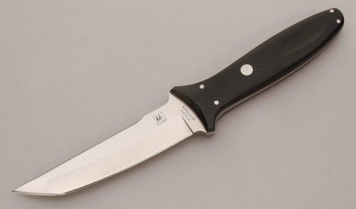 Spyderco Knives FB 03 Bob Lum Tanto with Black Linen Micarta Scales handle material - Obverse Side - Item #KLC13676