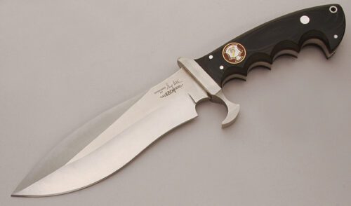 United Cutlery Hibben Kenpo Karate II with Black Micarta Handle Scales handle material - Obverse Side - Item #KLC13677