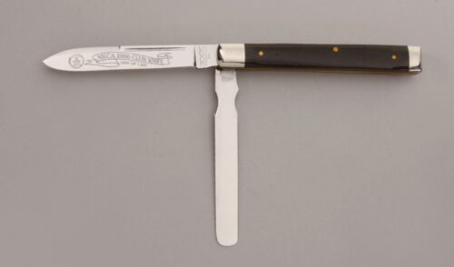Schatt & Morgan 2000 NKCA Physicans Knife with Smooth Brown Bone Scales handle material - Obverse Side - Item #KLC13691