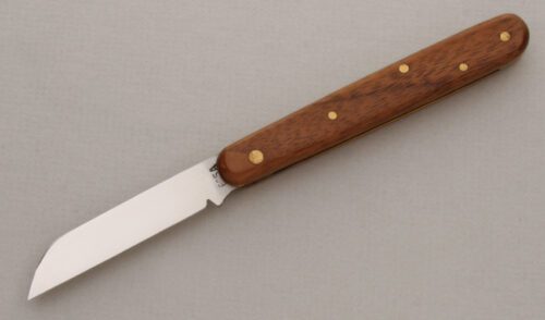 Tina Knives Model 605A Grafting Knife with Wood Handle Scales handle material - Obverse Side - Item #KLC13715