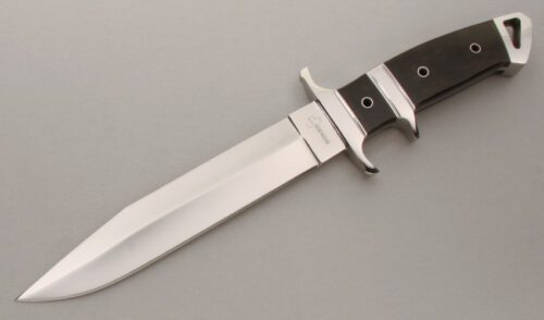Boker Knives Kressler Sub-Hilt Fighter with Black Canvas Micarta handle material - Obverse Side - Item #KLC13725