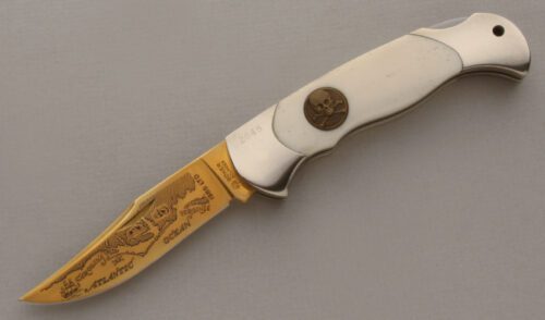 Boker Knives Model 2003 Lockback with Smooth White Bone Sales handle material - Obverse Side - Item #KLC13741