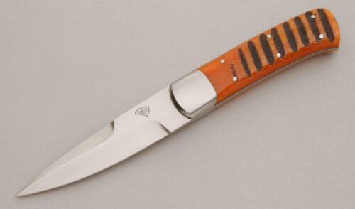 Ralph Smith Fighter with Jigged Orange Bone Scales handle material - Obverse Side - Item #KLC13757