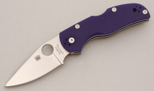 Spyderco Knives C41GPDBL5 Native Midlock with Dark Blue G-10 Scales handle material - Obverse Side - Item #KLC13778