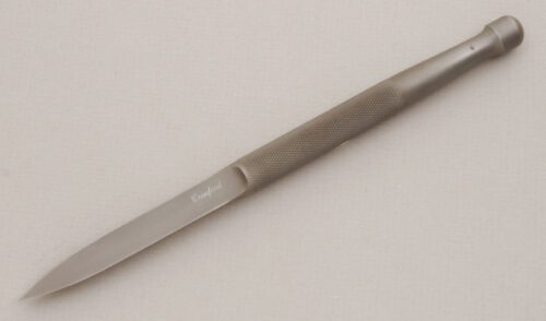 Pat Crawford Custom Devil Dart with 440C Stainless handle material - Obverse Side - Item #KLC13787