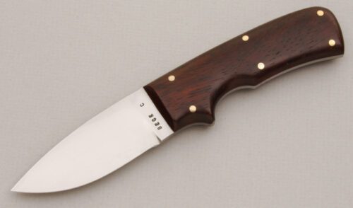 Pierce Franklin "Frank" Beck Drop Point Hunter with Rosewood Handle Scales handle material - Obverse Side - Item #KLC13788