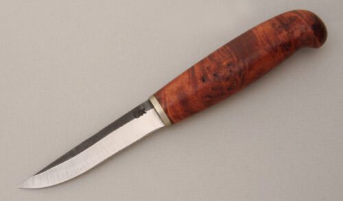 Olavai Kemppainen Puukko with Raita Wood Handle handle material - Obverse Side - Item #KLC13795