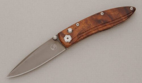 William Henry Knives B5 Monarch Button Lock with Coated Aluminum Frame handle material - Obverse Side - Item #KLC13799
