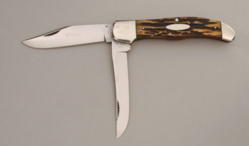Ward Master Clasp Knife with Stag Handle Scales handle material - Obverse Side - Item #KLC13809