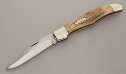 Case Cutlery 5165SAB Folding Hunter with Stag Handle Scales handle material - Obverse Side - Item #KLC13810