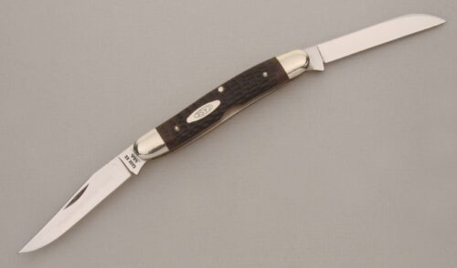 Case Cutlery Hawbaker's Special Muskrat with Brown Jigged Bone Scales handle material - Obverse Side - Item #KLC13814