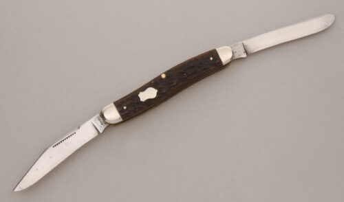 Remington Knives Muskrat with Brown Jigged Bone Scales handle material - Obverse Side - Item #KLC13817