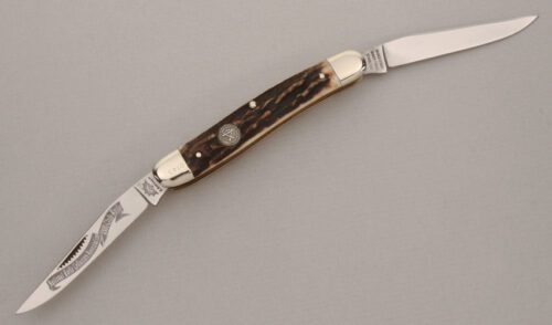 Carl Schlieper Eye Brand 1995 NKCA Club Muskrat with Stag Handle handle material - Obverse Side - Item #KLC13827