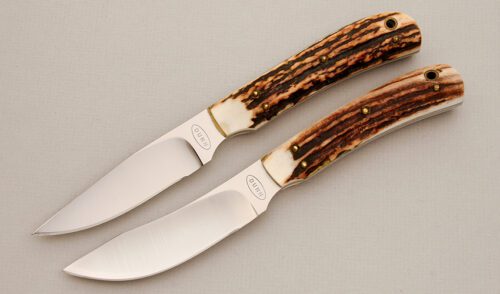 Melvin Dunn Custom Hunting Set with Stag Handle Scales handle material - Obverse Side - Item #KLC13859