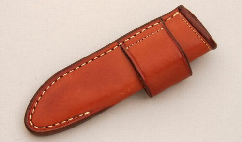 Paul Long Brown Leather Sheath with N/A handle material - Obverse Side - Item #KLC13864