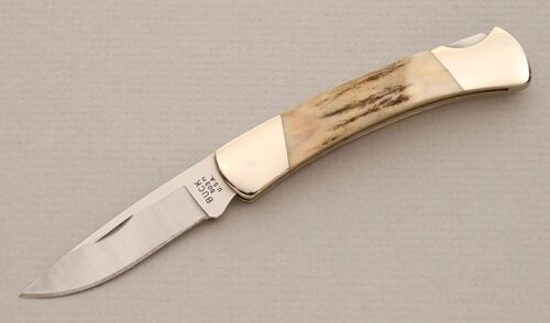 Buck Knives Model 503 Lockback Folder with Stag Handle Scales handle material - Obverse Side - Item #KLC13874