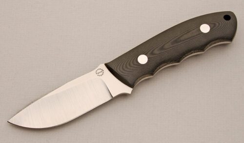 Dozier Knives Professional Skinner with Black Linen Micarta handle material - Obverse Side - Item #KLC13895