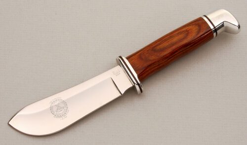 Buck Knives NKCA 1989 Club Knife with Wood Micarta Handle handle material - Obverse Side - Item #KLC13908