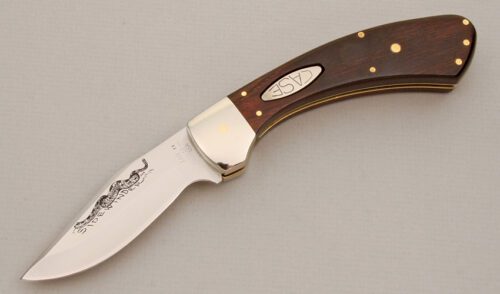 Case Cutlery Sidewinder with Wood Micarta Handle Scales handle material - Obverse Side - Item #KLC13913