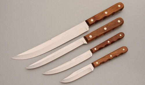 Case Cutlery Kitchen Knife Set with Wood Handle Scales handle material - Obverse Side - Item #KLC13915