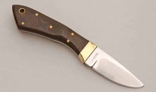 William D. Heath Small Hunter with Black & Brown Micarta Scales handle material - Obverse Side - Item #KLC13923
