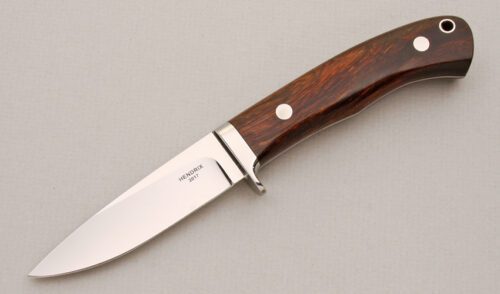 Wayne Hendrix Drop Point Hunter with Desert Ironwood Handle Scales handle material - Obverse Side - Item #KLC13926