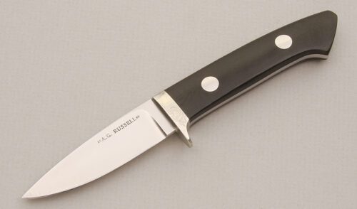 A.G. Russell Gents Hunter with Black Micarta Handle Scales handle material - Obverse Side - Item #KLC13930