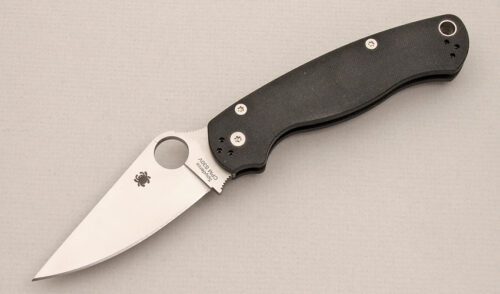 Spyderco Knives C81GP2 Paramilitary 2 with Black G-10 Scales handle material - Obverse Side - Item #KLC13946