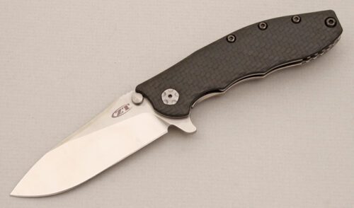 Zero Tolerance Knives 0562CF Hinderer Slicer Flipper with Carbon Fiber Scale handle material - Obverse Side - Item #KLC13948