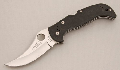 Spyderco Knives C63 James Keating Chinook with Black G-10 Scales handle material - Obverse Side - Item #KLC13965