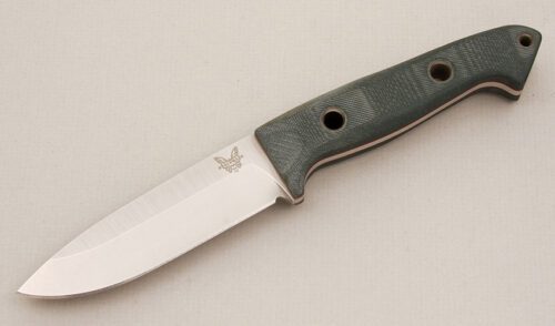 Benchmade Knives 162 Sibert Bushcrafter with Green Contoured G10 Scales handle material - Obverse Side - Item #KLC13967