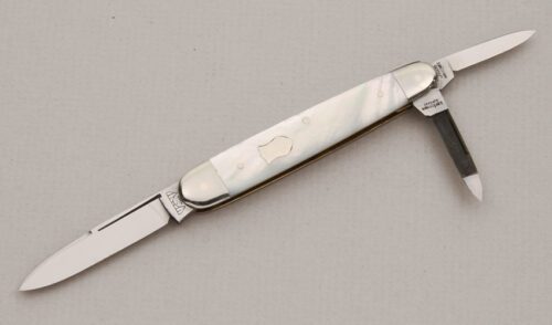 Bruckmann Knives Sleeveboard Whittler with Mother of Pearl Scales handle material - Obverse Side - Item #KLC13974