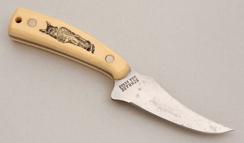 Schrade Cutlery SC502 Hunter with Ivory Delrin Handle Scales handle material - Obverse Side - Item #KLC13986
