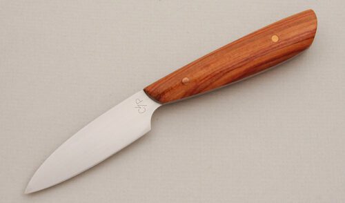 Corey Dunlap Paring Knife with Tulip Wood Handle Scales handle material - Obverse Side - Item #KLC13994