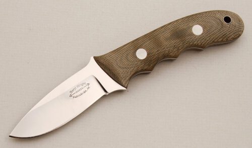 Deryl Wright Camp & Small Game with Green Canvas Micarta handle material - Obverse Side - Item #KLC14027